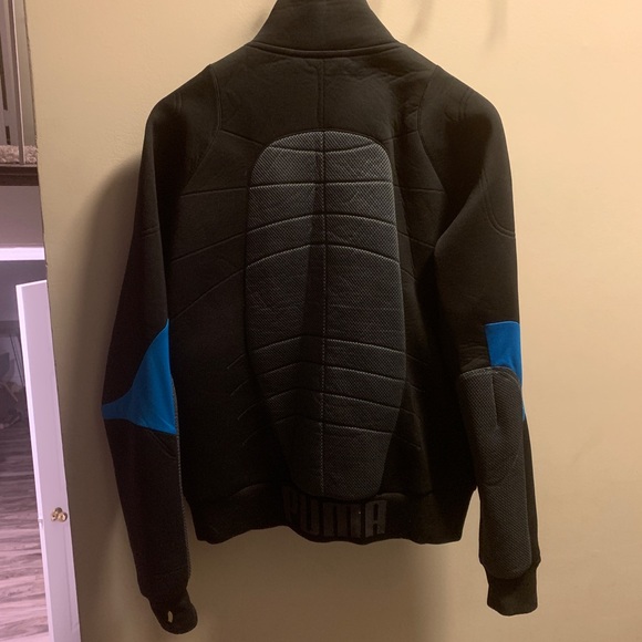 PUMA Black and Blue Men’s Sweater Zip Up Athletic Jacket Size M - Picture 2 of 5